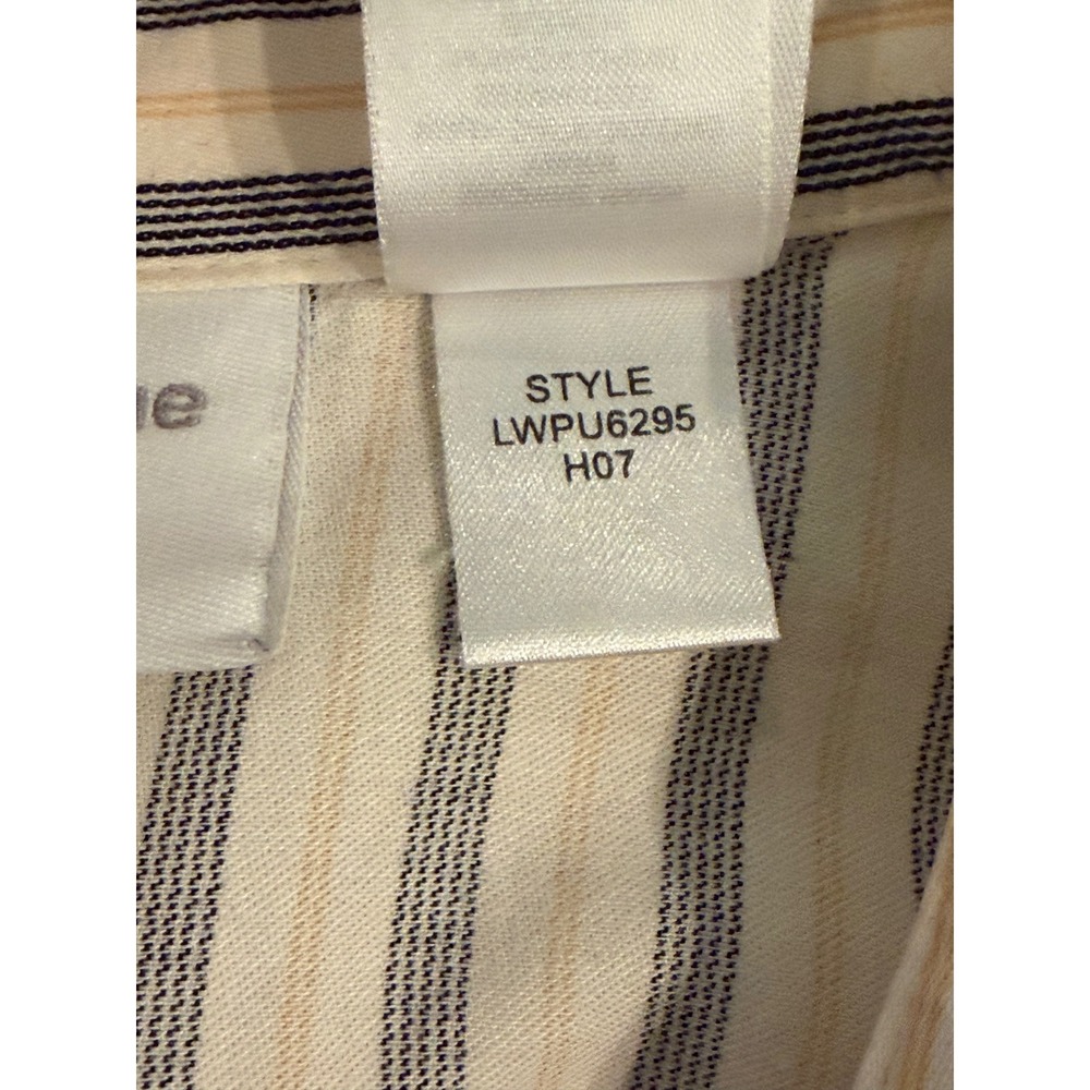 Vintage Liz Claiborne Striped Mandarin Collar Cotton Shirt PS 90's Academia - Picture 8 of 12